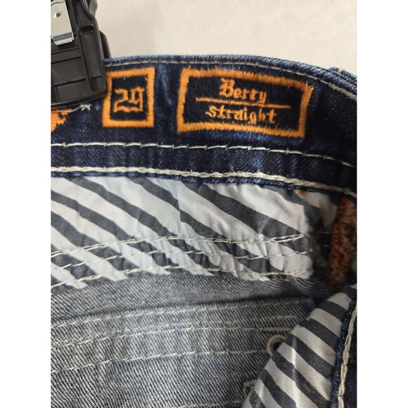 Rock Revival Berry Straight Leg Low Rise Stretch Jeans Womens Size 29 Bling Glam - Picture 6 of 10